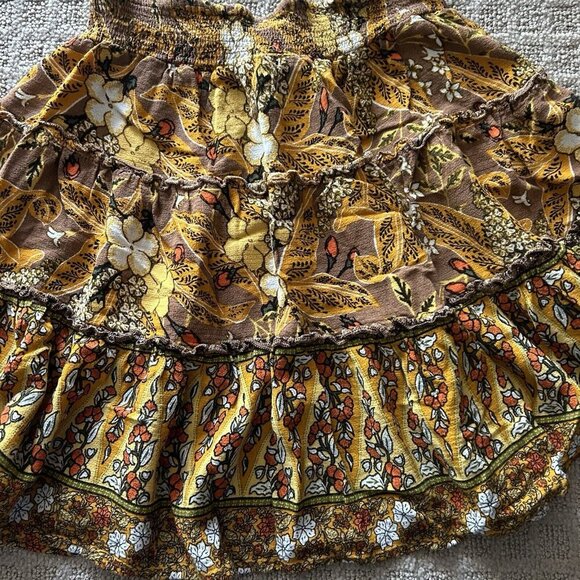 Rachel Zoe Ruffle Tiered Mini Skirt Womens Small S Floral Boho Fairy Peasant - Picture 2 of 8